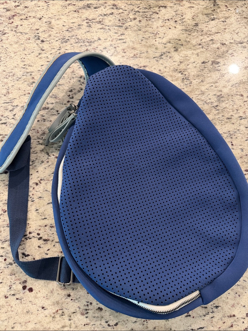 Sol And Selene Perforated Navy Crossbody Sling Tennis/ Pickleball Bag for Women